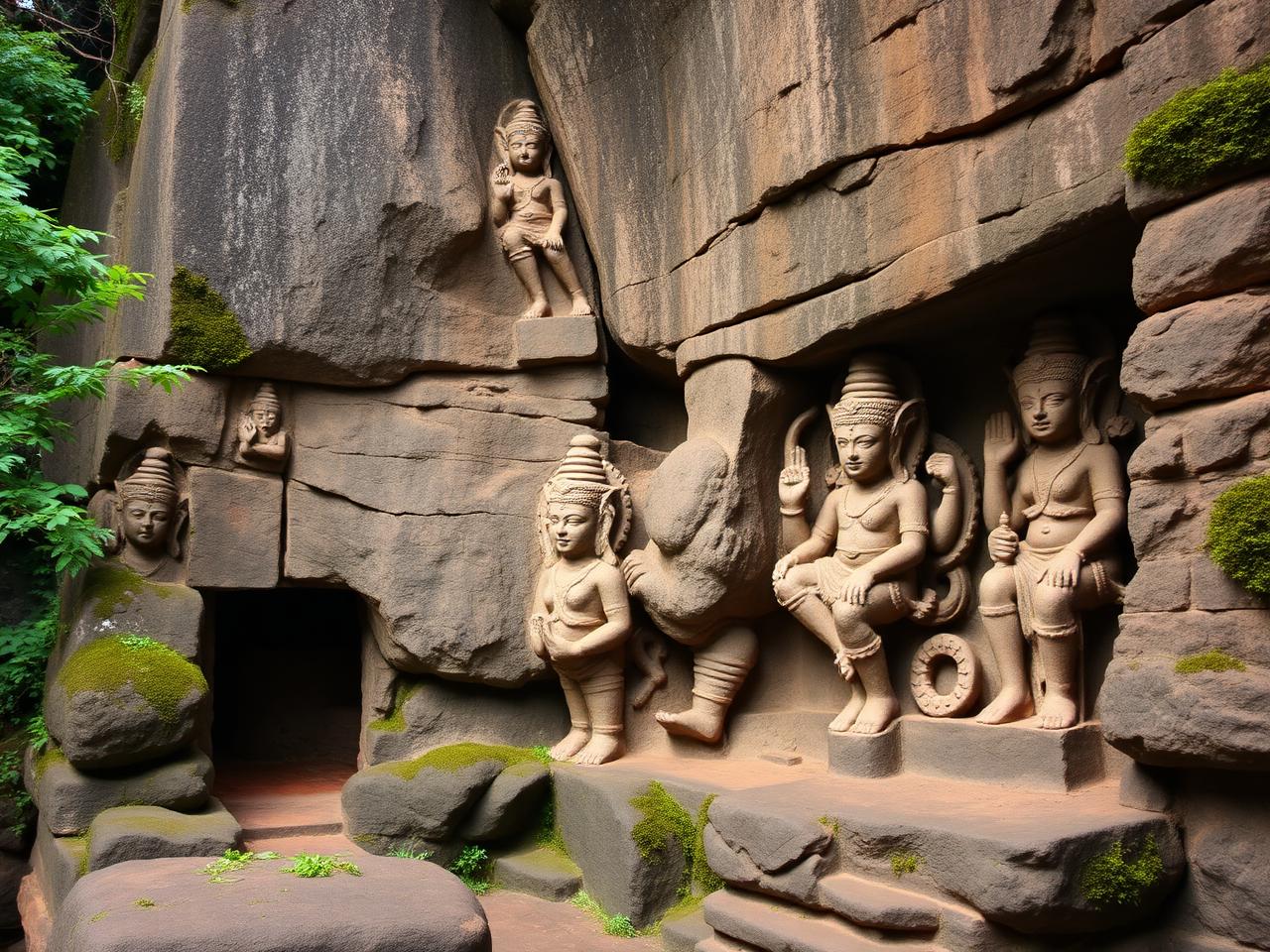 Rock-cut caves & carvings
