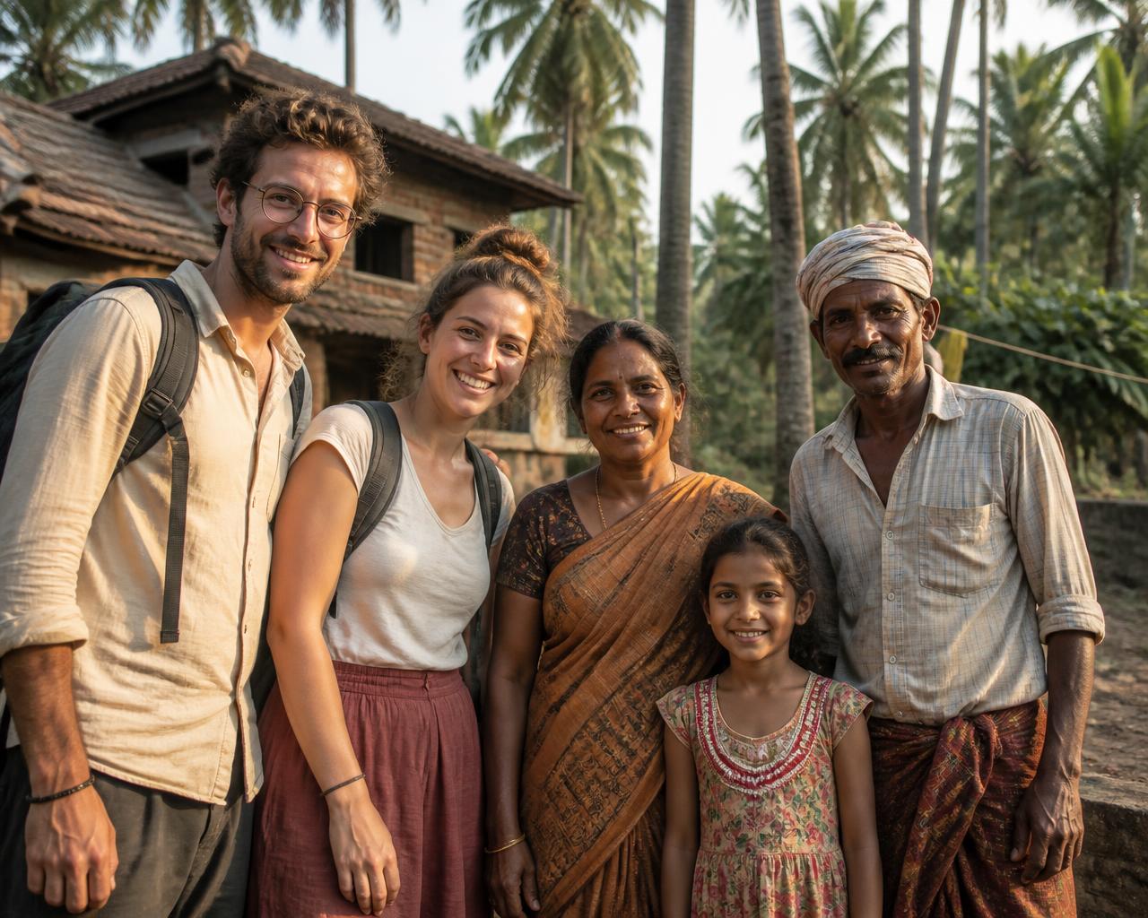 Travellers enjoying an authentic Kokan farm stay